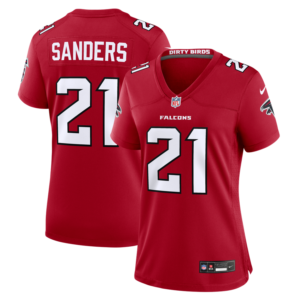 Deion Sanders Atlanta Falcons Nike Women's Retired Player Game Jersey - Red Official NFL Team Apparel Football Fan Gear