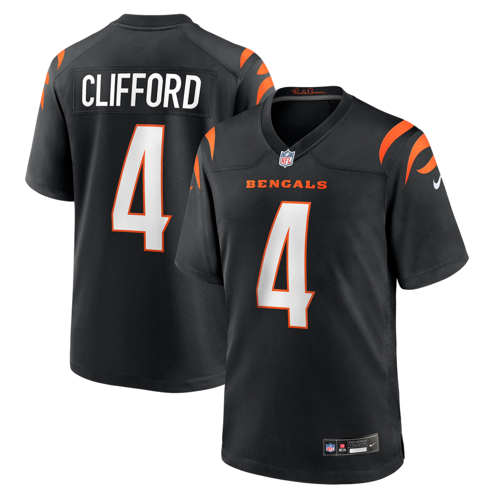 Sean Clifford Cincinnati Bengals Nike Team Game Jersey - Black Official NFL Team Apparel Football Fan Gear