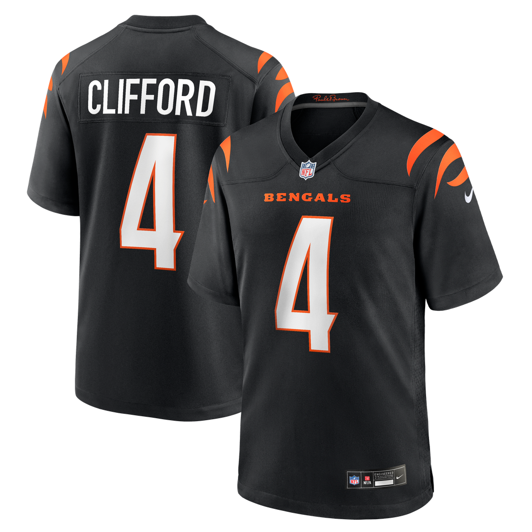 Sean Clifford Cincinnati Bengals Nike Team Game Jersey - Black Official NFL Team Apparel Football Fan Gear