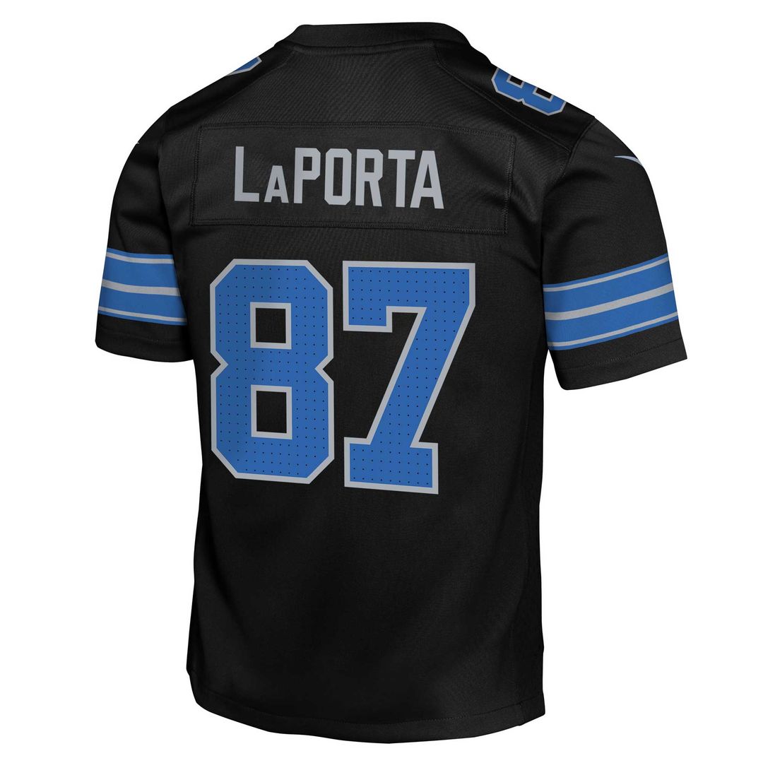 Sam LaPorta Detroit Lions Nike Youth Game Jersey - Black Official NFL Team Apparel Football Fan Gear