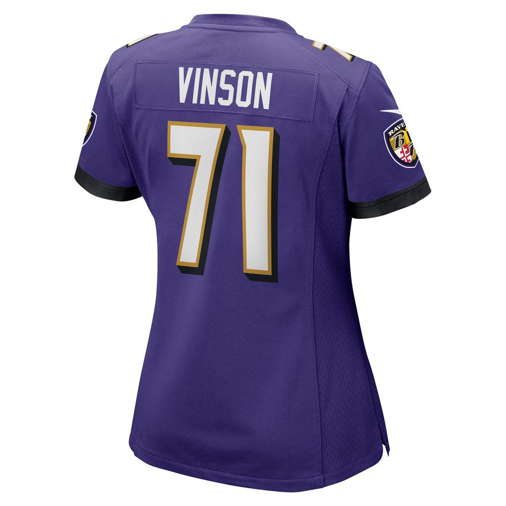 Carson Vinson Baltimore Ravens Nike Women's Team Game Jersey - Purple Official NFL Team Apparel Football Fan Gear