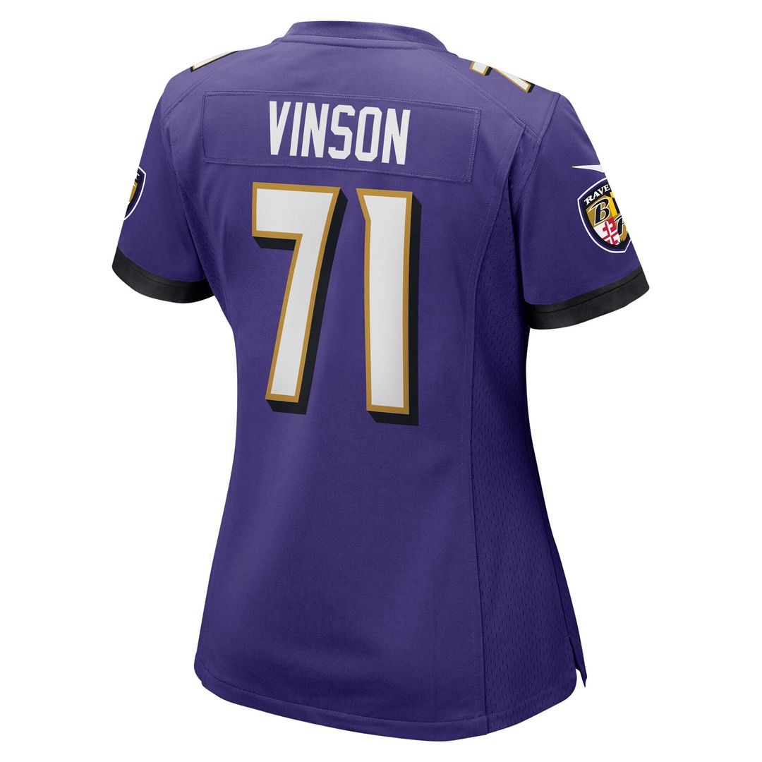 Carson Vinson Baltimore Ravens Nike Women's Team Game Jersey - Purple Official NFL Team Apparel Football Fan Gear