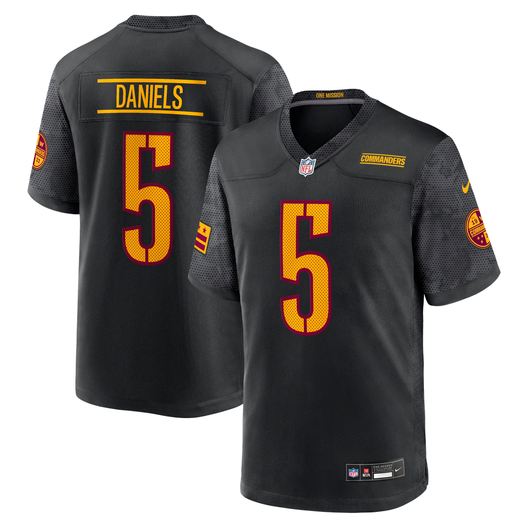 Jayden Daniels Washington Commanders Nike Alternate Game Player Jersey - Black Official NFL Team Apparel Football Fan Gear
