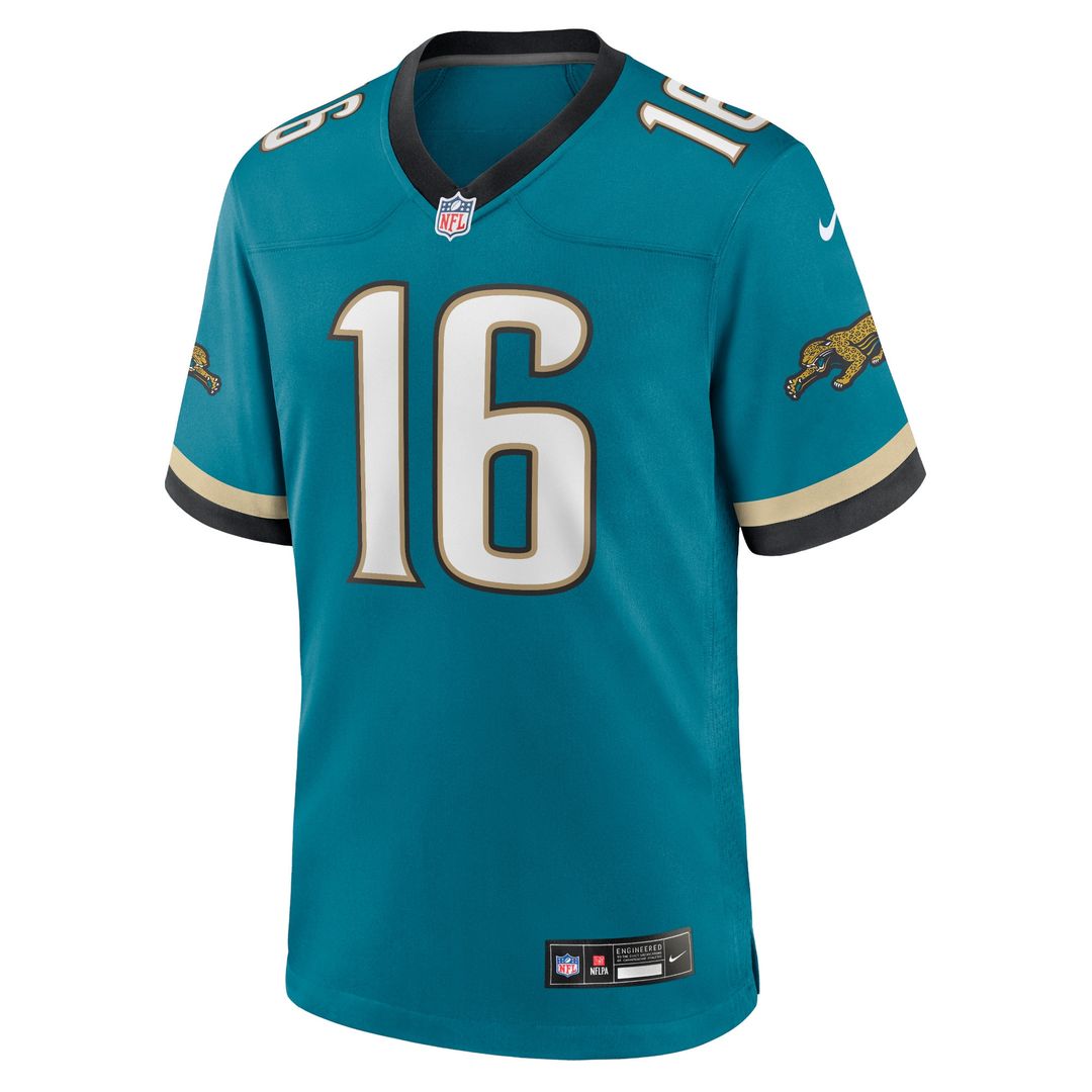 Trevor Lawrence Jacksonville Jaguars Nike Prowler Throwback Player Game Jersey - Teal Official NFL Team Apparel Football Fan Gear