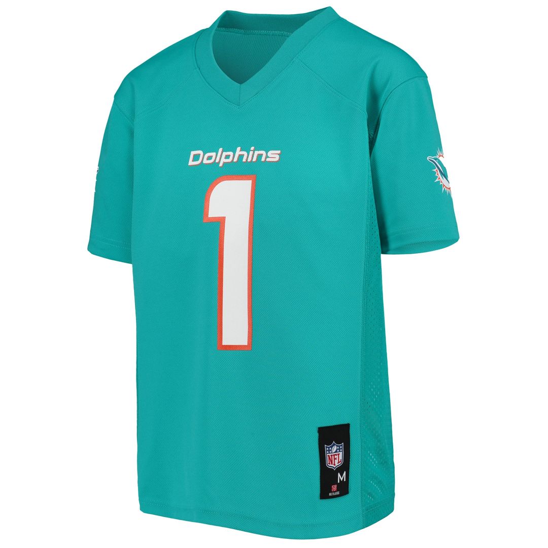 Tua Tagovailoa Miami Dolphins Youth Replica Player Jersey - Aqua Official NFL Team Apparel Football Fan Gear