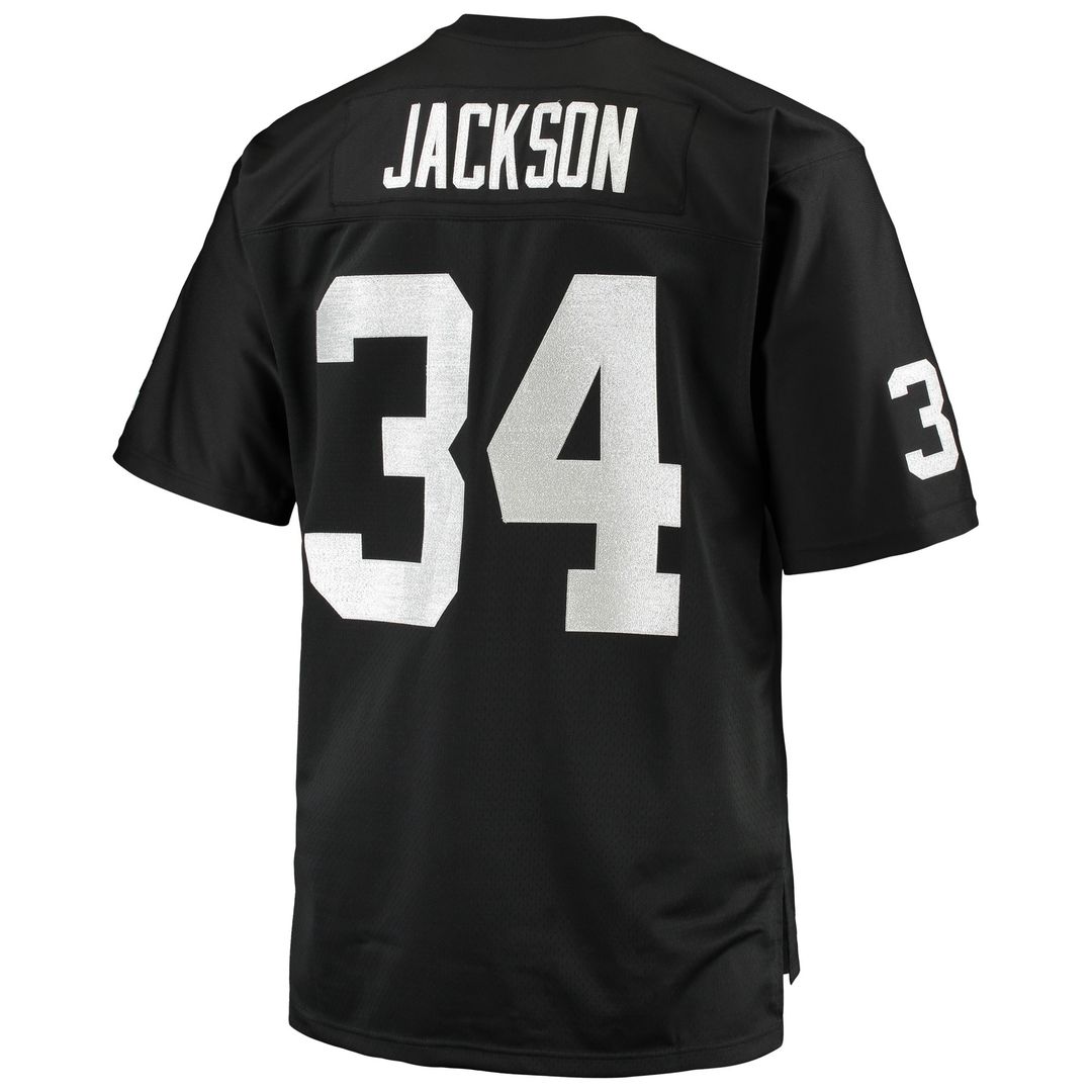 Bo Jackson Las Vegas Raiders Mitchell & Ness Big & Tall 1988 Retired Player Replica Jersey - White Official NFL Team Apparel Football Fan Gear