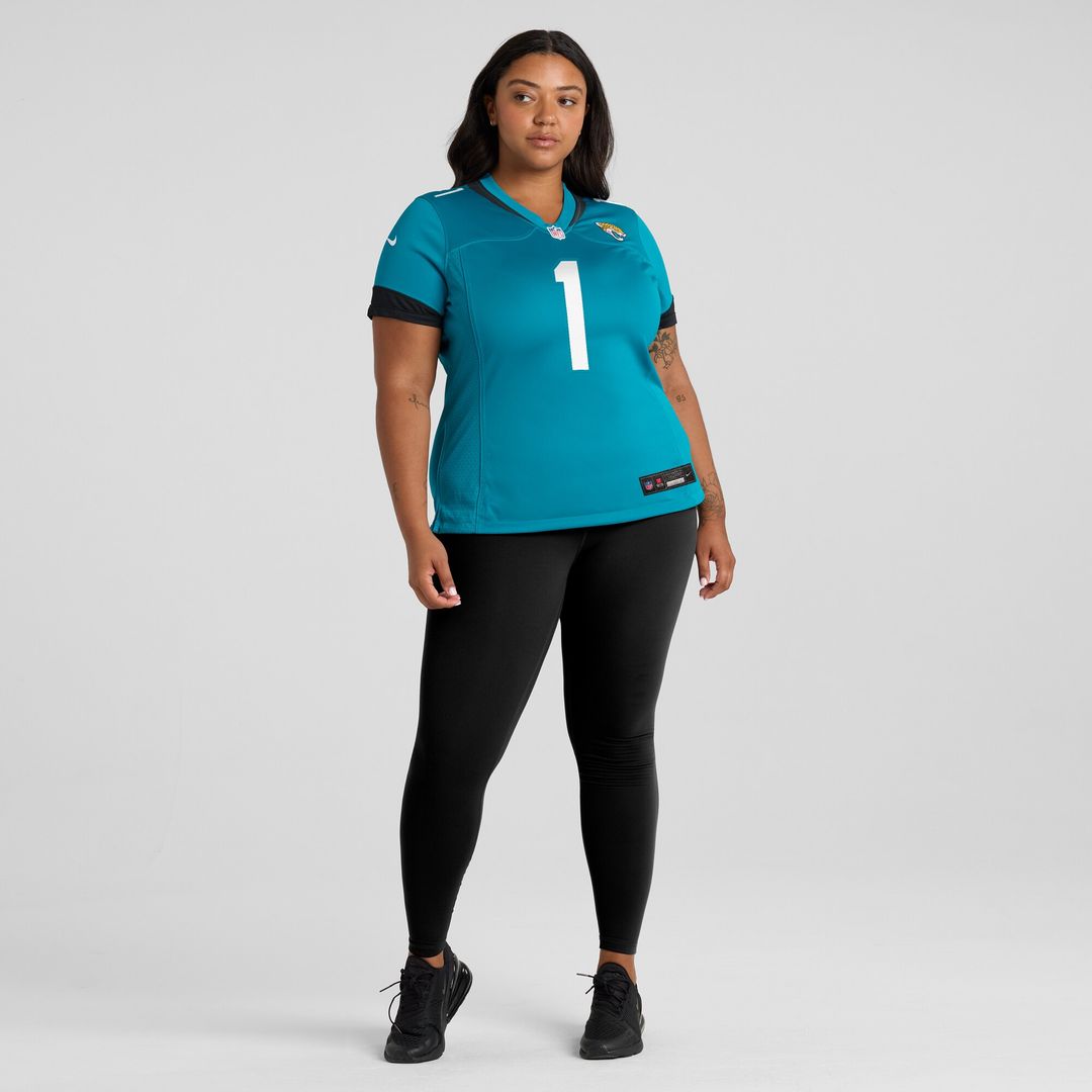 Number 1 Mom Jacksonville Jaguars Nike Women's Game Jersey - Teal Official NFL Team Apparel Football Fan Gear