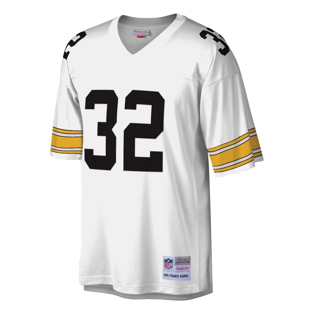 Franco Harris Pittsburgh Steelers Mitchell & Ness Legacy Replica Jersey - White Official NFL Team Apparel Football Fan Gear