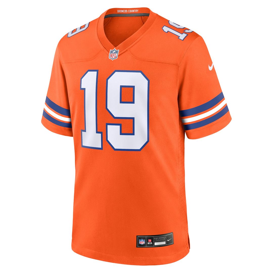 Marvin Mims Jr Denver Broncos Nike Mile High Collection 1977 Throwback Player Game Jersey - Orange Official NFL Team Apparel Football Fan Gear