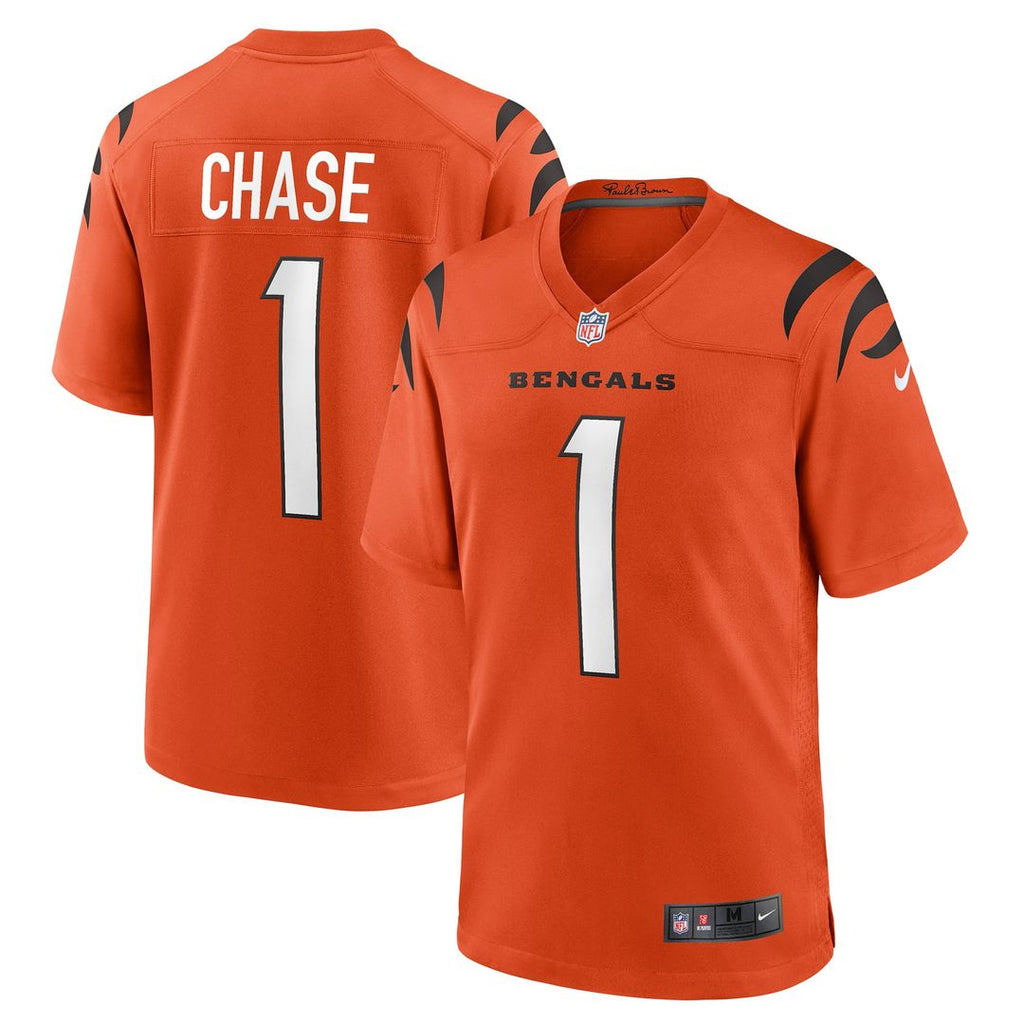 Ja'Marr Chase Cincinnati Bengals Nike Alternate Game Jersey - Orange Official NFL Team Apparel Football Fan Gear