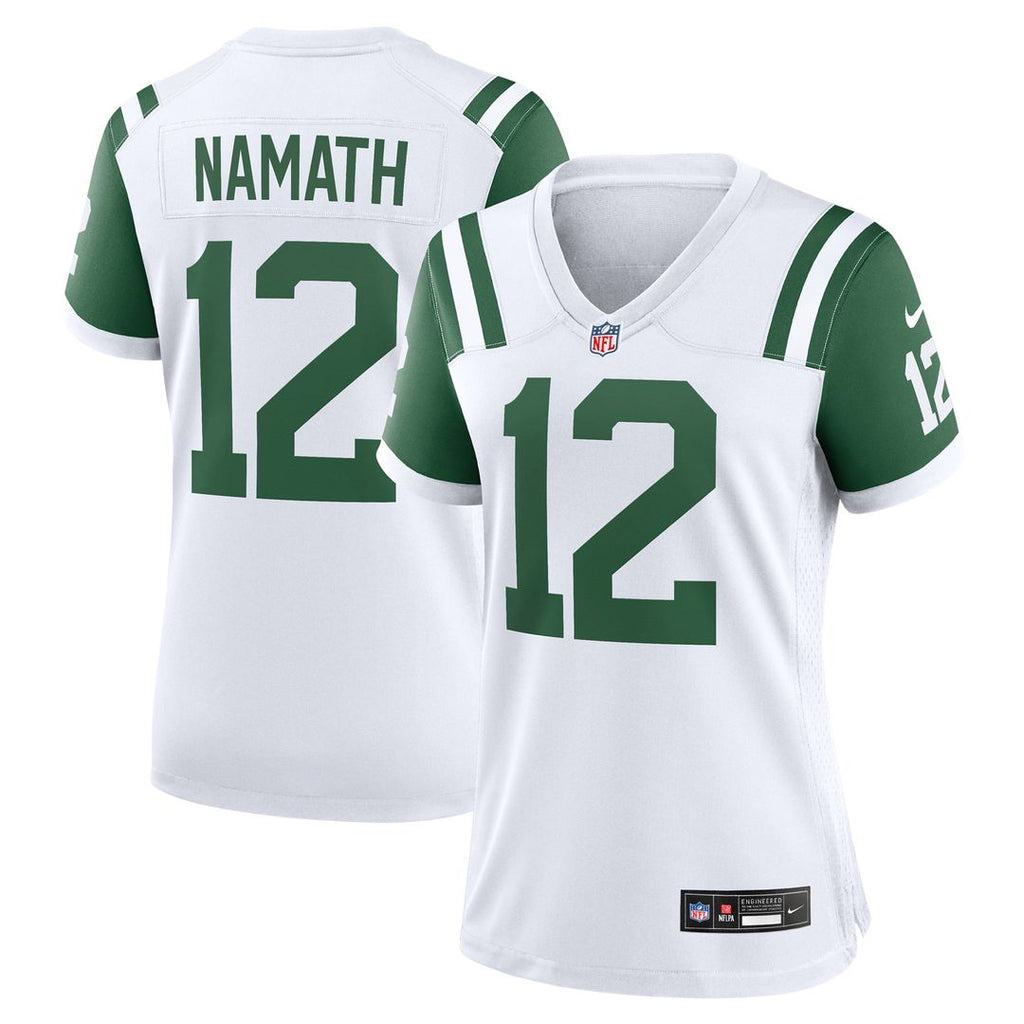 Joe Namath New York Jets Nike Women's Classic Alternate Retired Player Game Jersey - White Official NFL Team Apparel Football Fan Gear