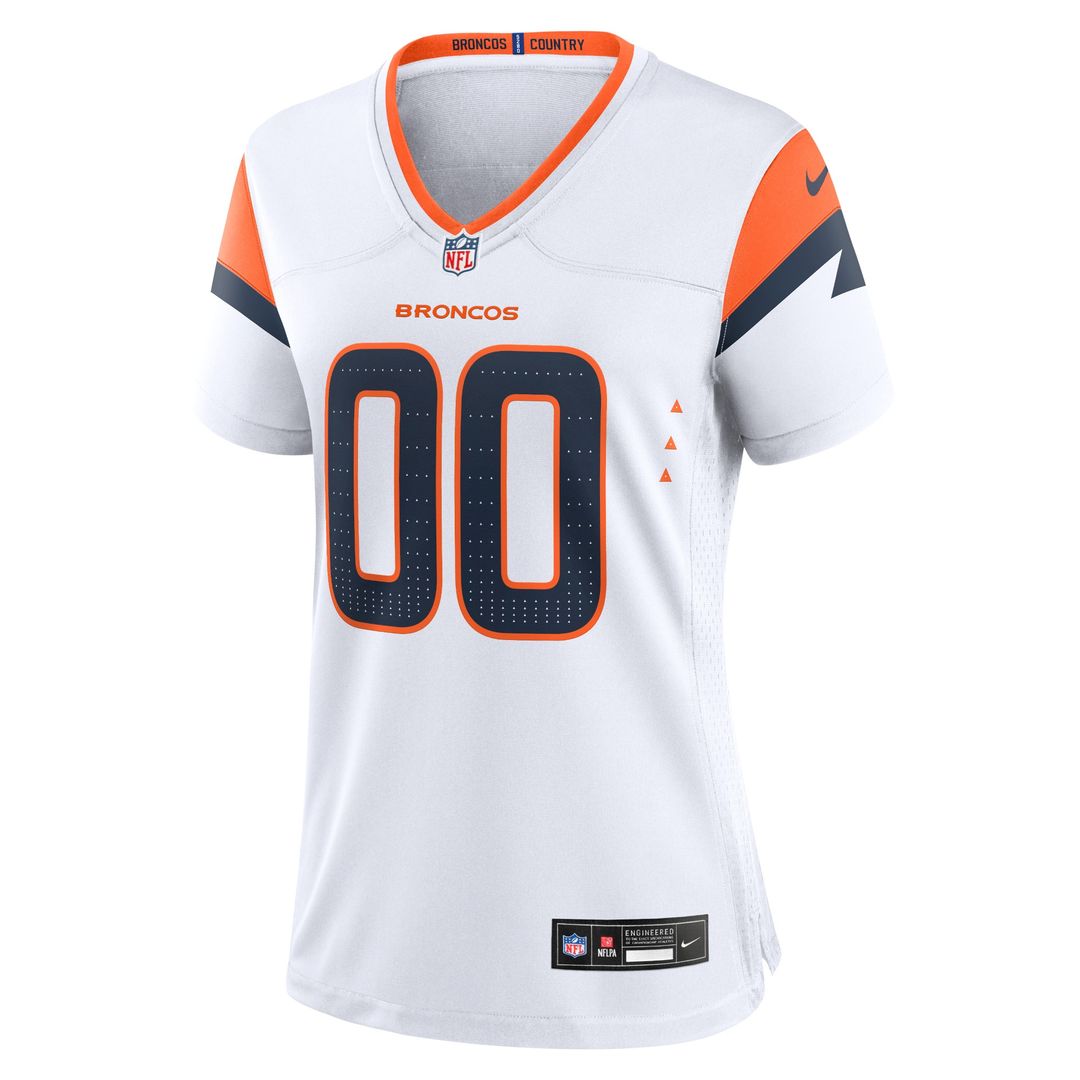 Denver Broncos Nike Women's Custom Game Jersey - White Official NFL Team Apparel Football Fan Gear