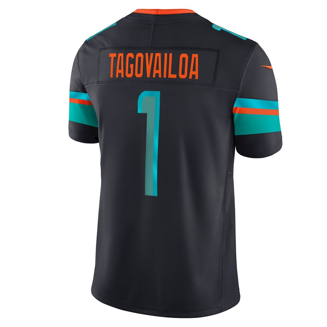 Tua Tagovailoa Miami Dolphins Nike 2025 Rivalries Collection Stitched Limited Jersey - Pitch Blue Official NFL Team Apparel Football Fan Gear