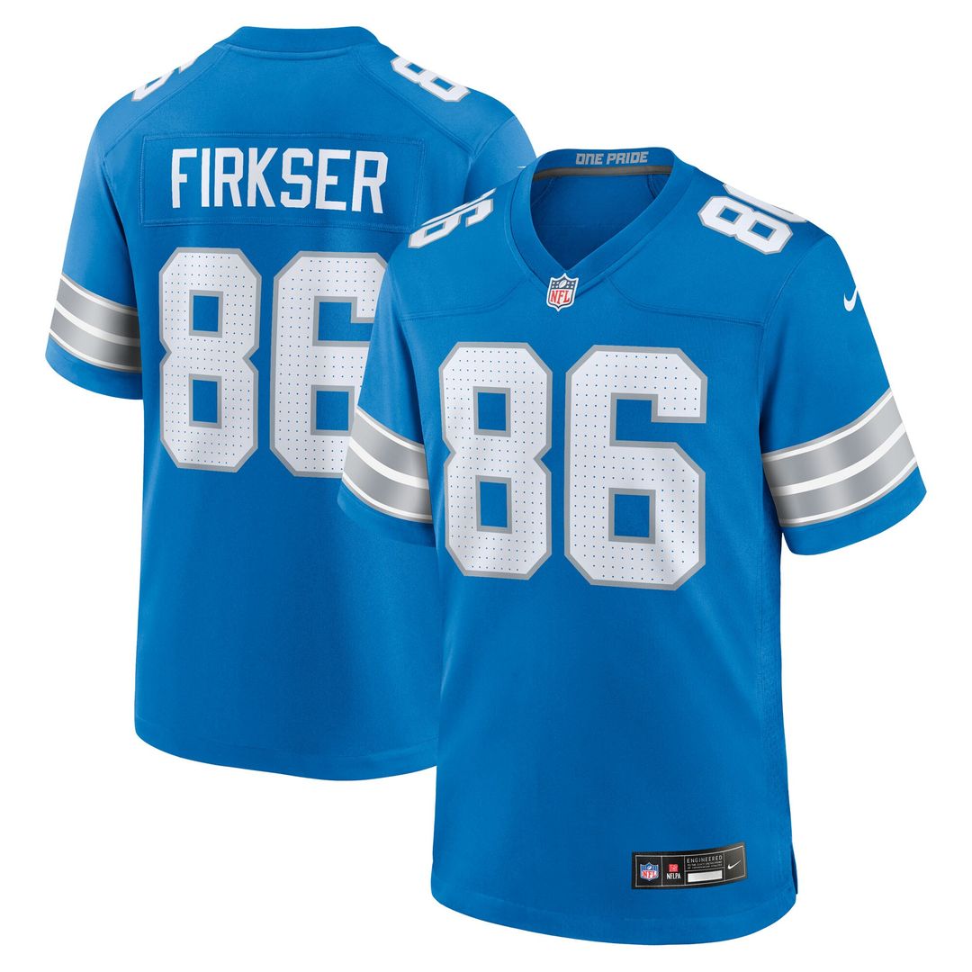 Anthony Firkser Detroit Lions Nike Team Game Jersey - Blue Official NFL Team Apparel Football Fan Gear