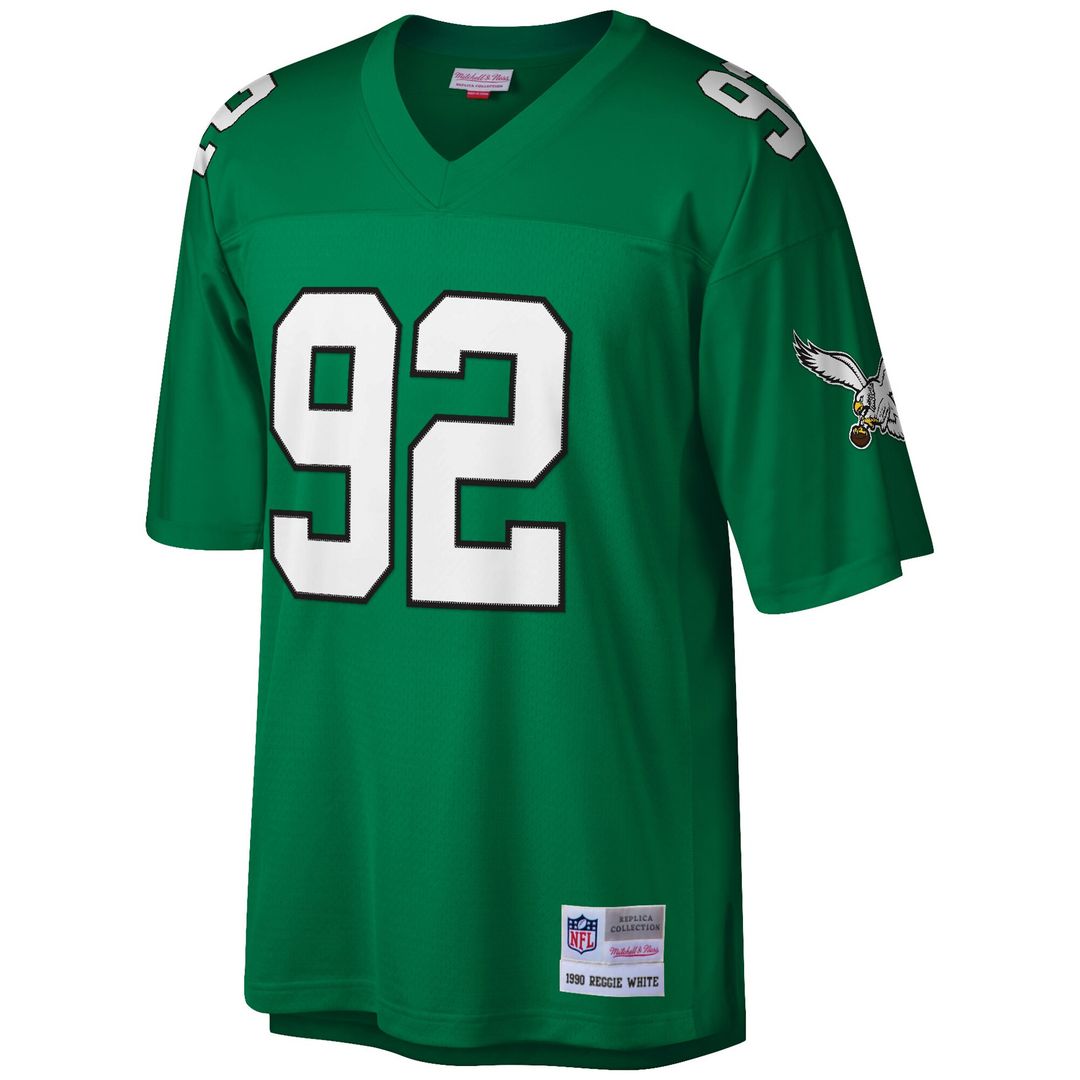 Reggie White Philadelphia Eagles Mitchell & Ness Big & Tall 1990 Retired Player Replica Jersey - Kelly Green Official NFL Team Apparel Football Fan Ge