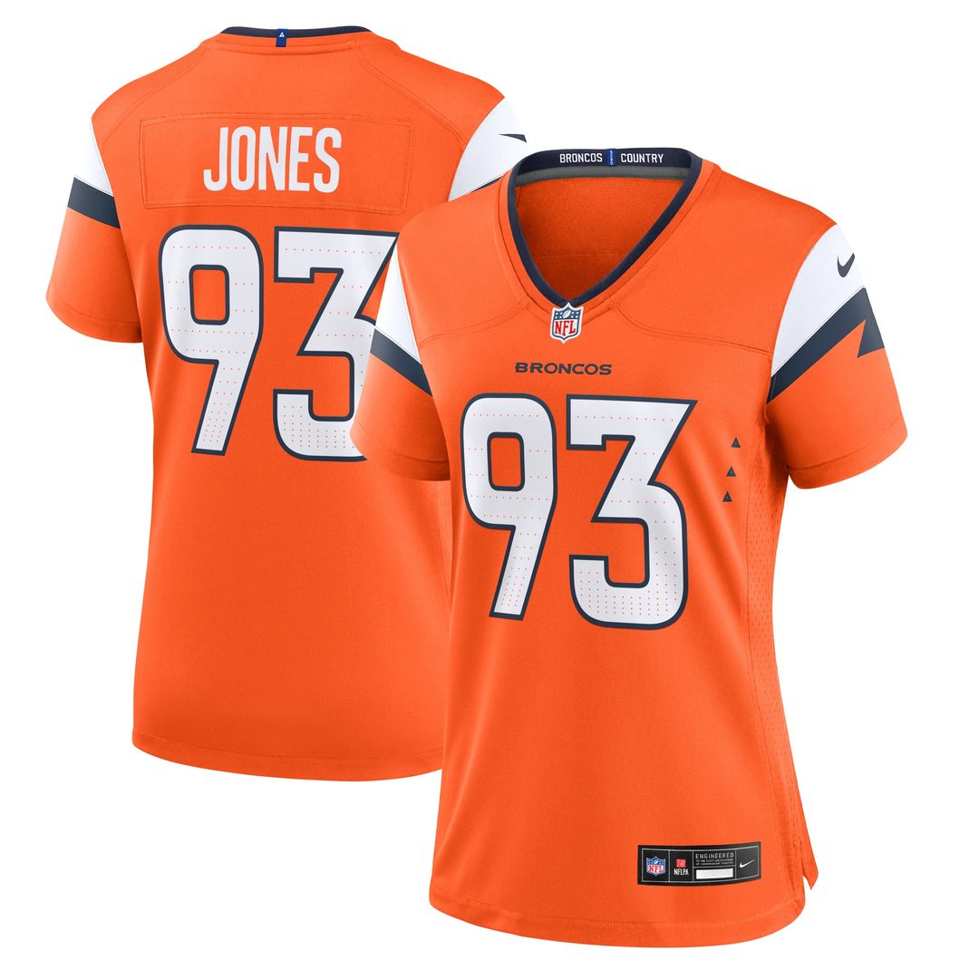 D.J. Jones Denver Broncos Nike Women's Team Game Jersey - Orange Official NFL Team Apparel Football Fan Gear