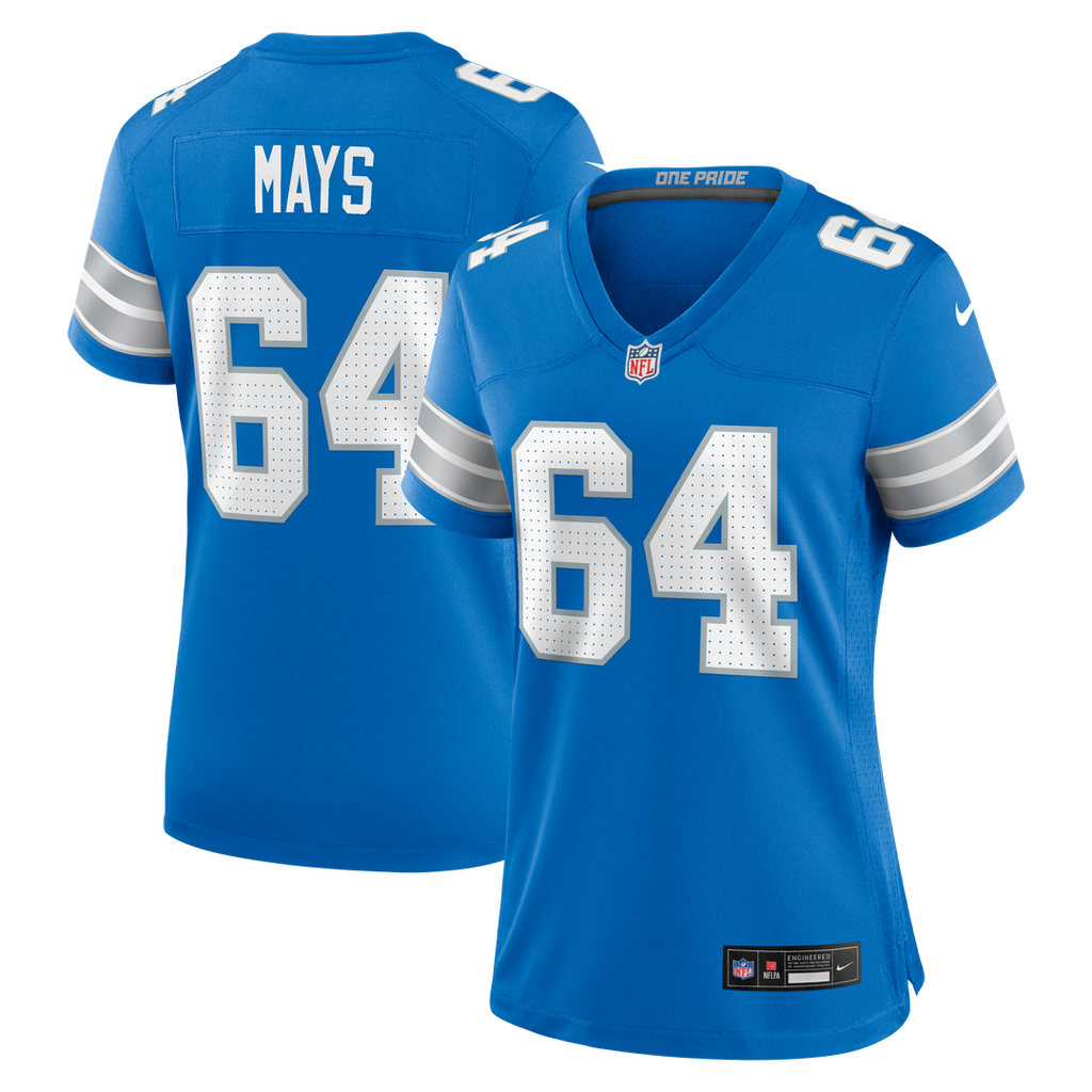 Cade Mays Detroit Lions Nike Women's Team Game Jersey - Blue Official NFL Team Apparel Football Fan Gear