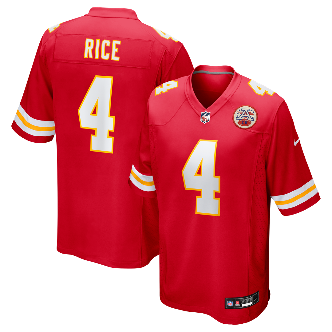 Rashee Rice Kansas City Chiefs Nike Game Jersey - Red Official NFL Team Apparel Football Fan Gear