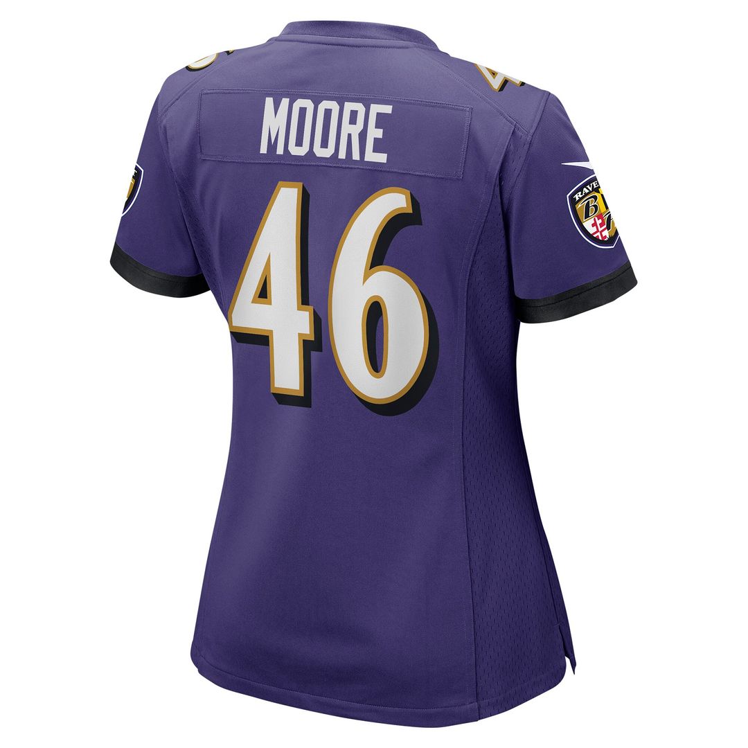 Nick Moore Baltimore Ravens Nike Women's Game Player Jersey - Purple Official NFL Team Apparel Football Fan Gear