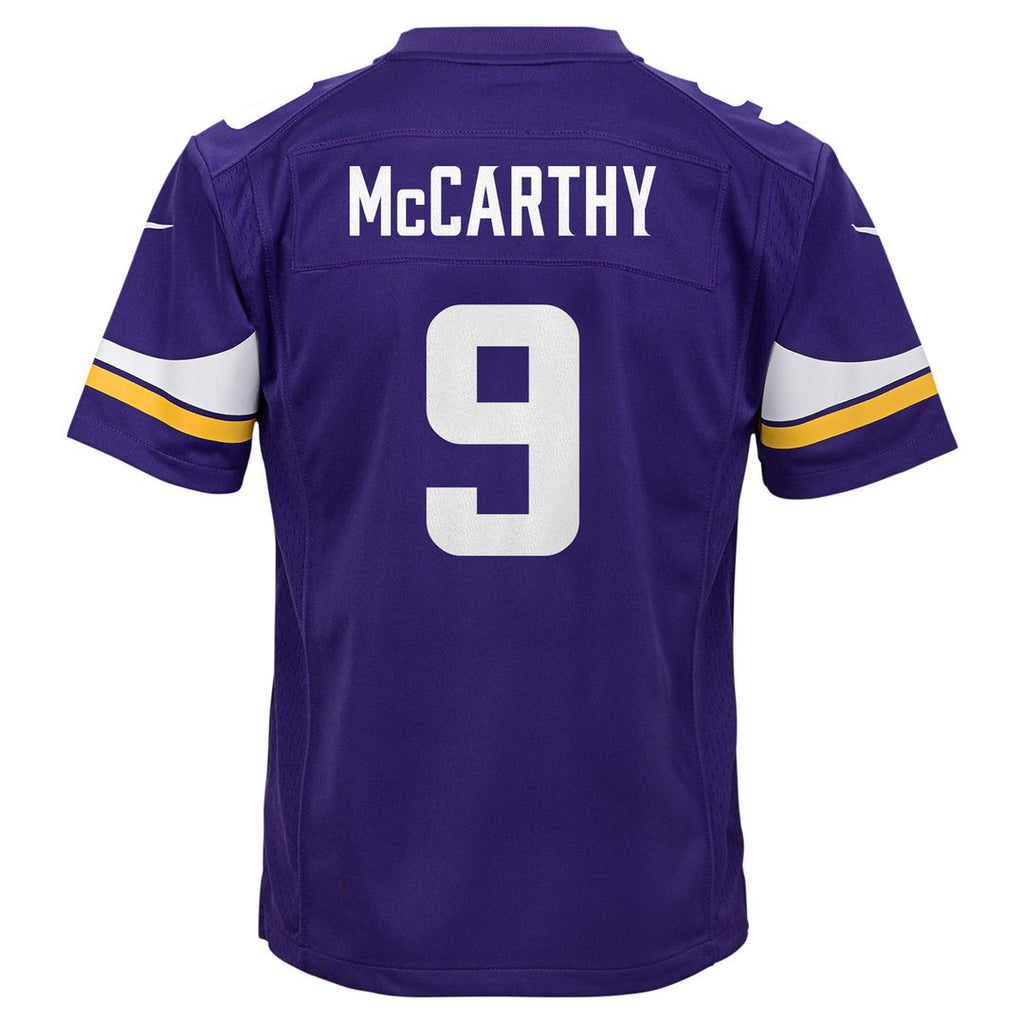 J.J. McCarthy Minnesota Vikings Nike Youth Game Jersey - Purple Official NFL Team Apparel Football Fan Gear
