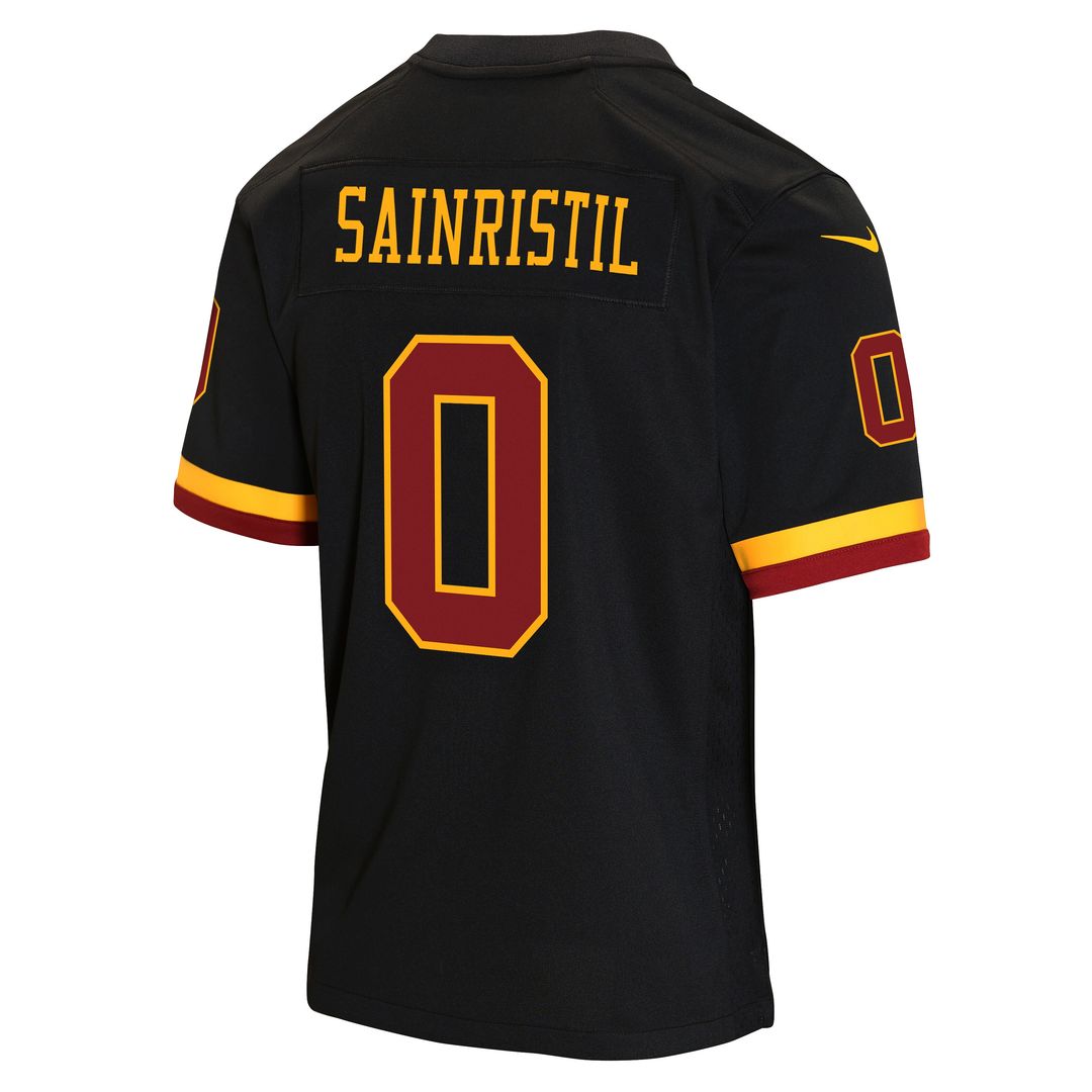 Mike Sainristil Washington Commanders Nike Youth Hail Raiser Alternate Game Jersey - Black Official NFL Team Apparel Football Fan Gear