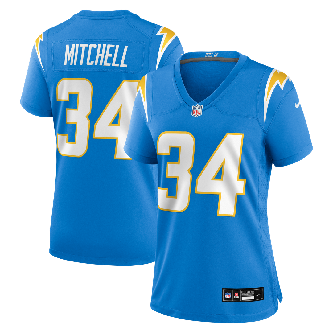 Keaton Mitchell Los Angeles Chargers Nike Women's Team Game Jersey - Powder Blue Official NFL Team Apparel Football Fan Gear