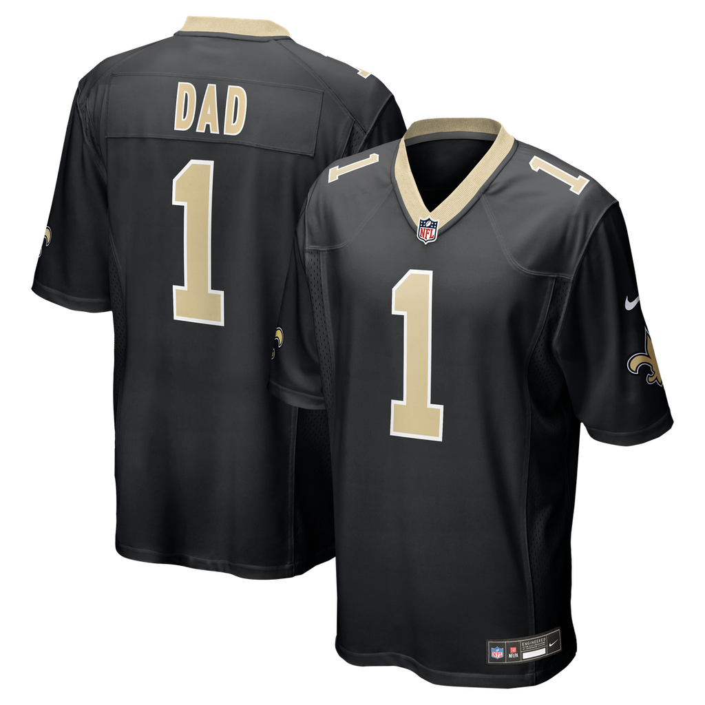 Number 1 Dad New Orleans Saints Nike Game Jersey - Black Official NFL Team Apparel Football Fan Gear