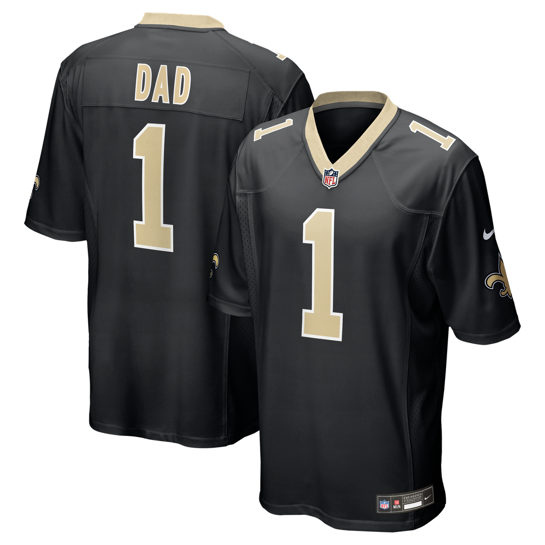 Number 1 Dad New Orleans Saints Nike Game Jersey - Black Official NFL Team Apparel Football Fan Gear