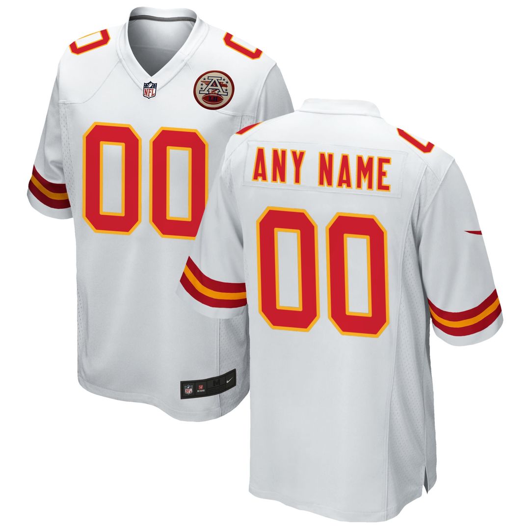 Kansas City Chiefs Nike Custom Game Jersey - White Official NFL Team Apparel Football Fan Gear