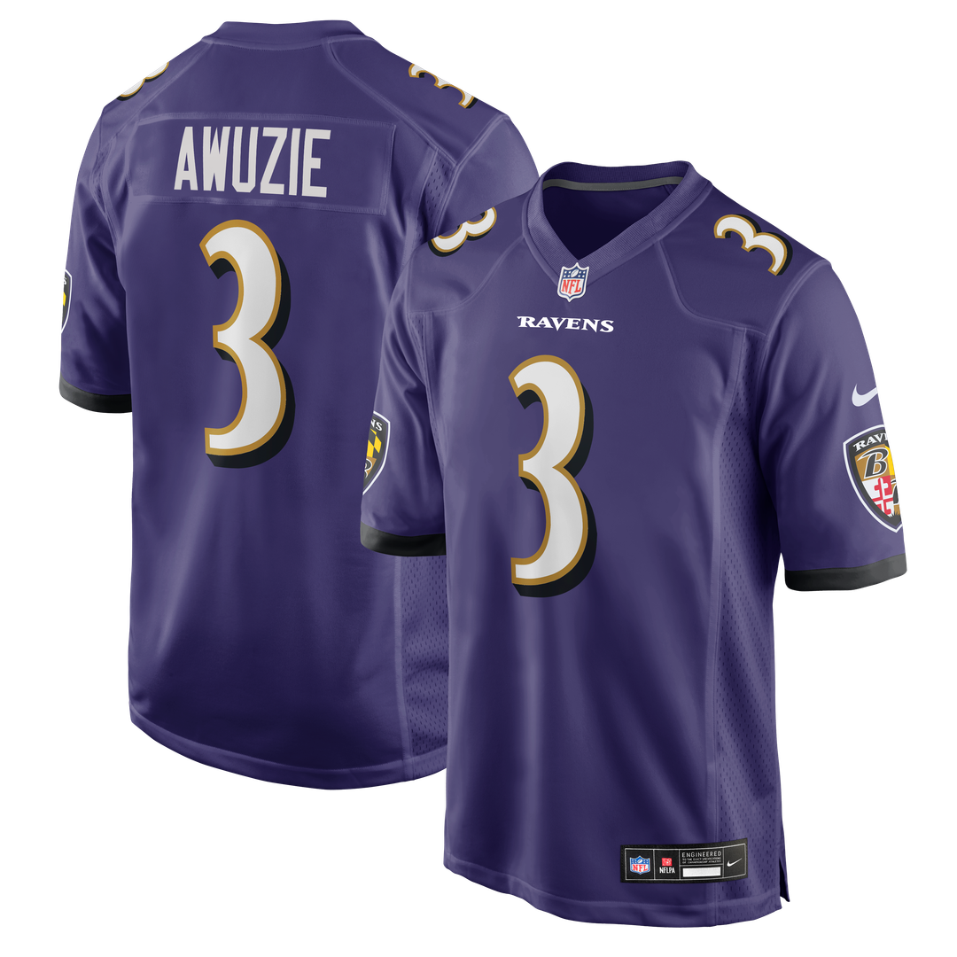 Chidobe Awuzie Baltimore Ravens Nike Team Game Jersey - Purple Official NFL Team Apparel Football Fan Gear