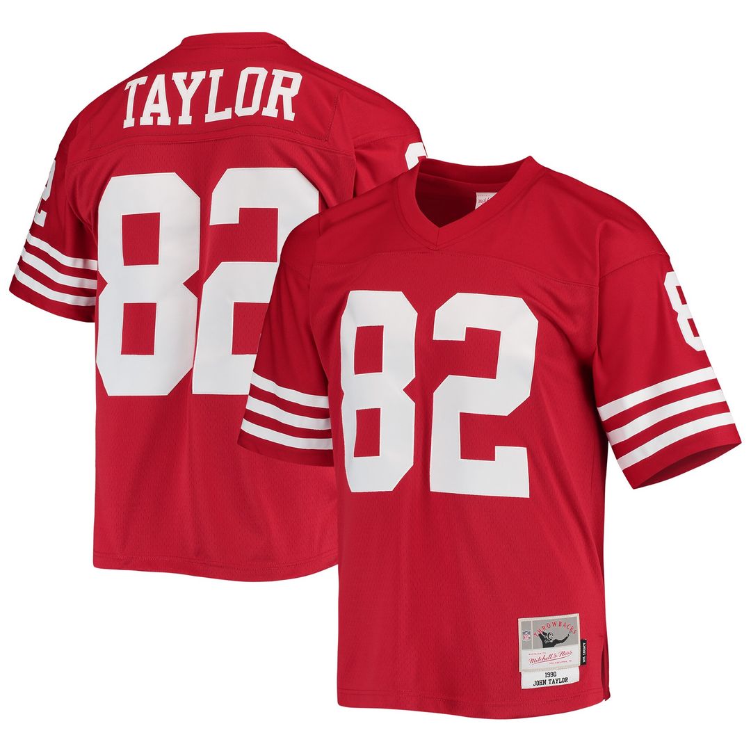 John Taylor San Francisco 49ers Mitchell & Ness Legacy Replica Jersey - Scarlet Official NFL Team Apparel Football Fan Gear