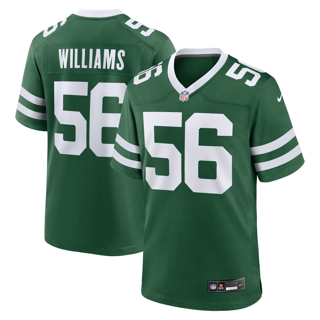 Quincy Williams New York Jets Nike Game Jersey - Legacy White Official NFL Team Apparel Football Fan Gear