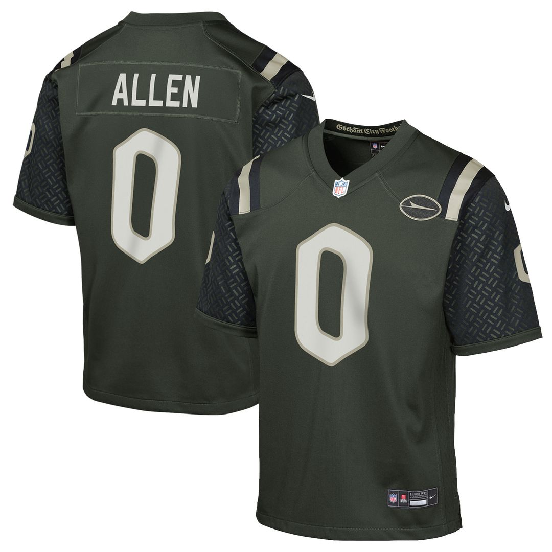 Braelon Allen New York Jets Nike Youth 2025 Rivalries Collection Game Jersey - Gotham Green Official NFL Team Apparel Football Fan Gear