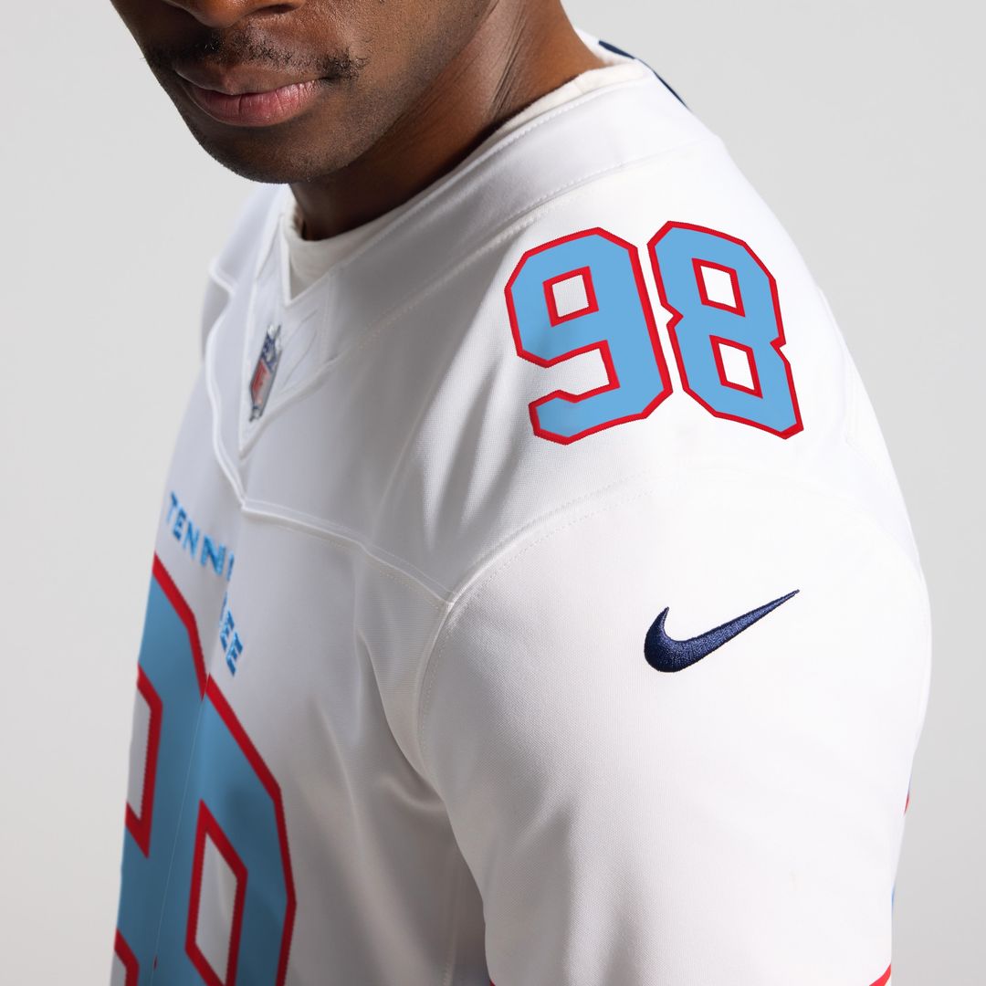 Jeffery Simmons Tennessee Titans Nike Vapor F.U.S.E. Stitched Limited Jersey - White Official NFL Team Apparel Football Fan Gear