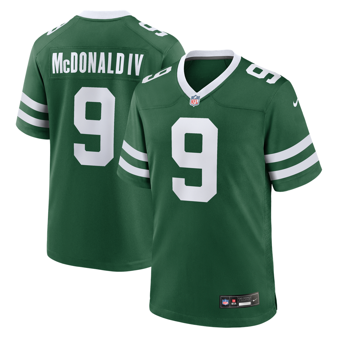 Will McDonald IV New York Jets Nike Team Game Jersey - Legacy Green Official NFL Team Apparel Football Fan Gear
