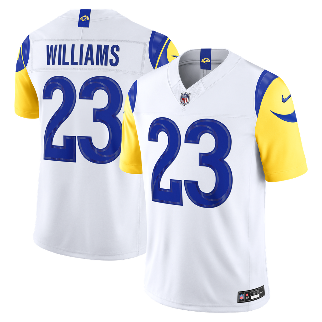 Kyren Williams Los Angeles Rams Nike Vapor F.U.S.E. Stitched Limited Jersey - White Official NFL Team Apparel Football Fan Gear