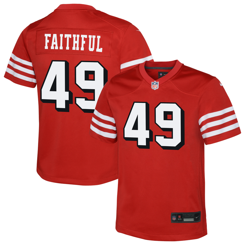 The Faithful San Francisco 49ers Nike Youth Alternate 2 Game Jersey - Scarlet Official NFL Team Apparel Football Fan Gear