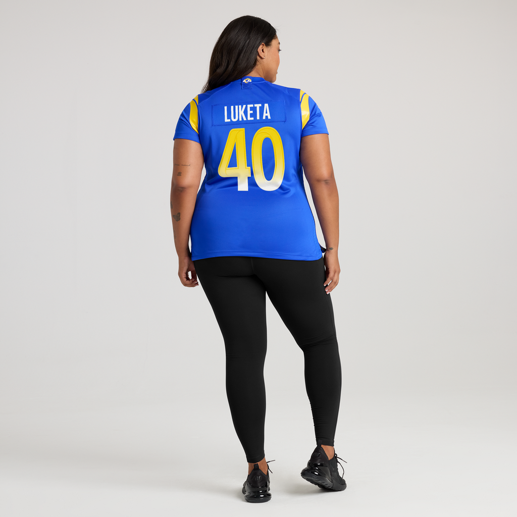 Jesse Luketa Los Angeles Rams Nike Women's Team Game Jersey - Royal Official NFL Team Apparel Football Fan Gear