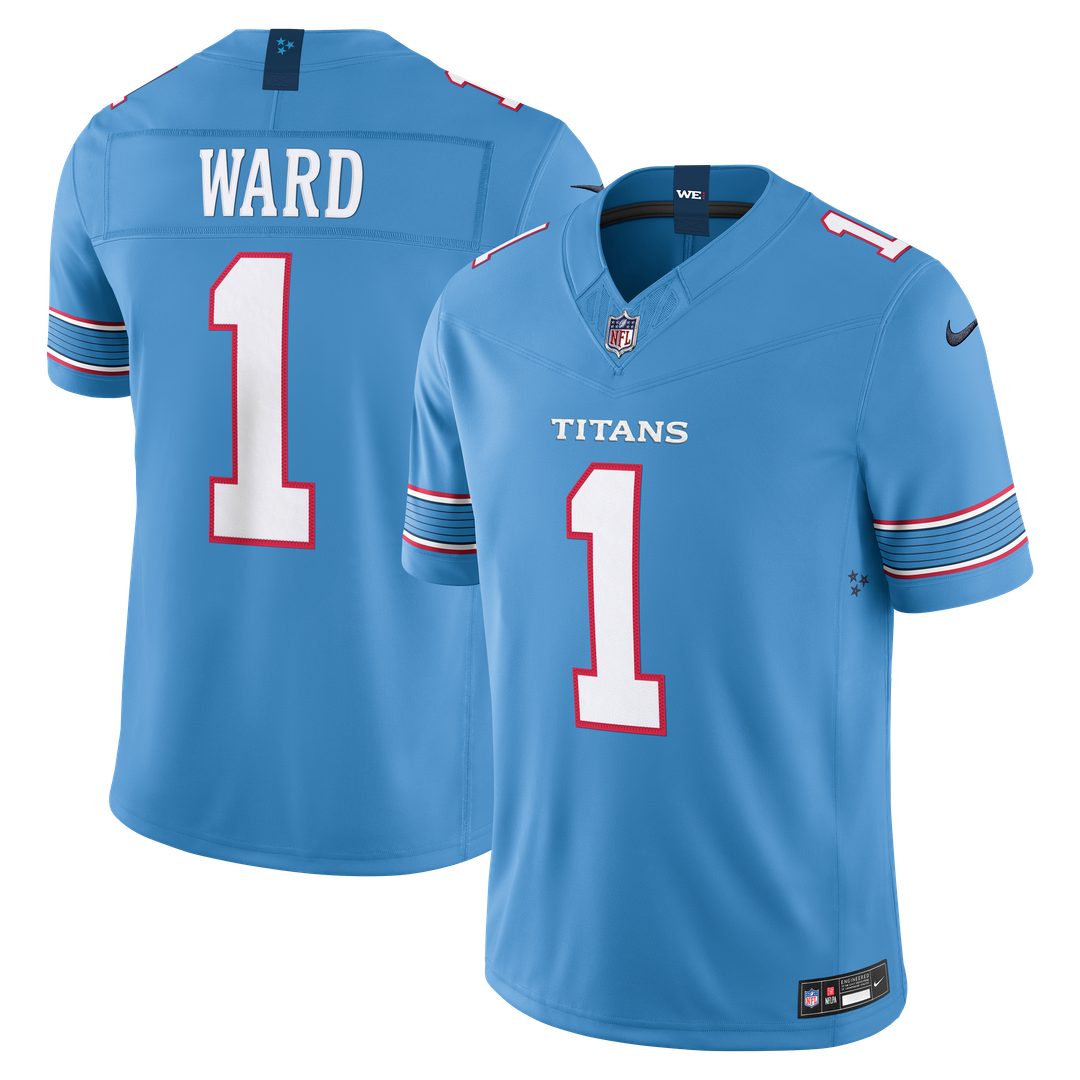 Cameron Ward Tennessee Titans Nike Vapor F.U.S.E. Stitched Limited Jersey - Light Blue Official NFL Team Apparel Football Fan Gear
