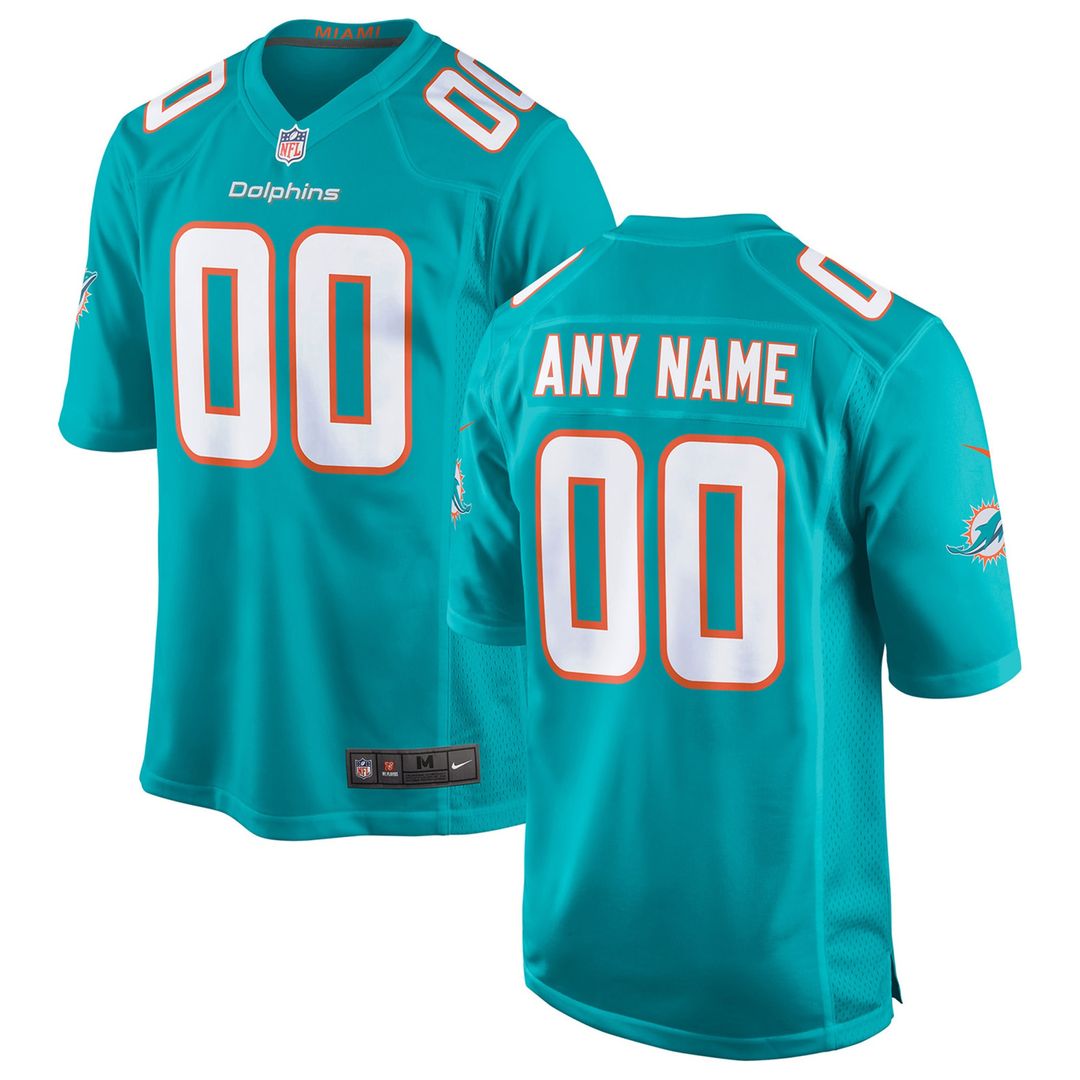 Miami Dolphins Nike Youth Custom Game Jersey - Aqua Official NFL Team Apparel Football Fan Gear