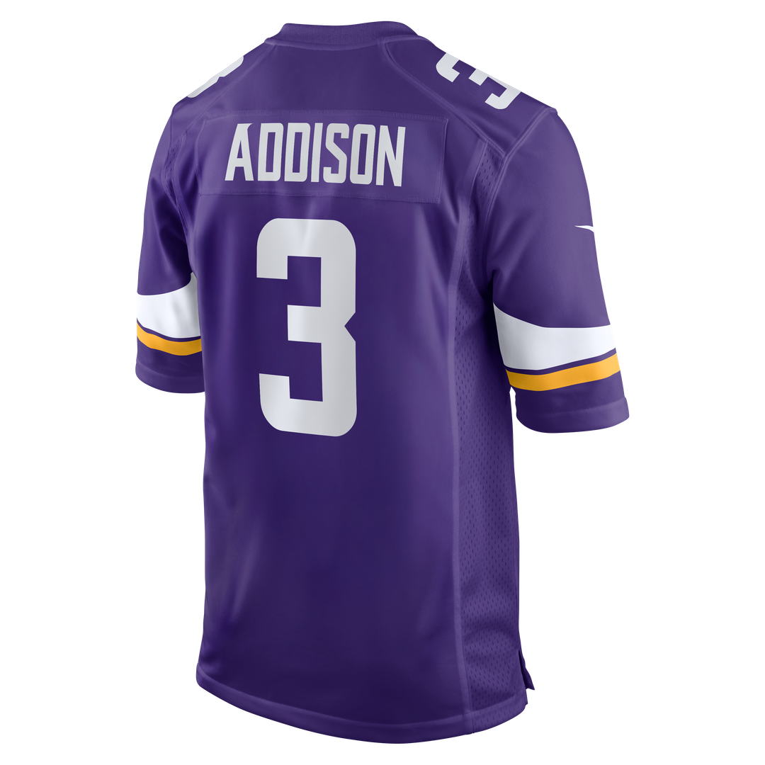 Jordan Addison Minnesota Vikings Nike Game Jersey - Purple Official NFL Team Apparel Football Fan Gear