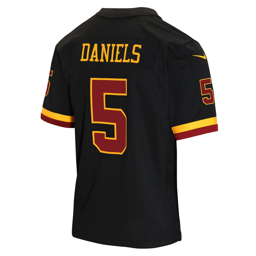 Jayden Daniels Washington Commanders Nike Youth Hail Raiser Alternate Game Jersey - Black Official NFL Team Apparel Football Fan Gear