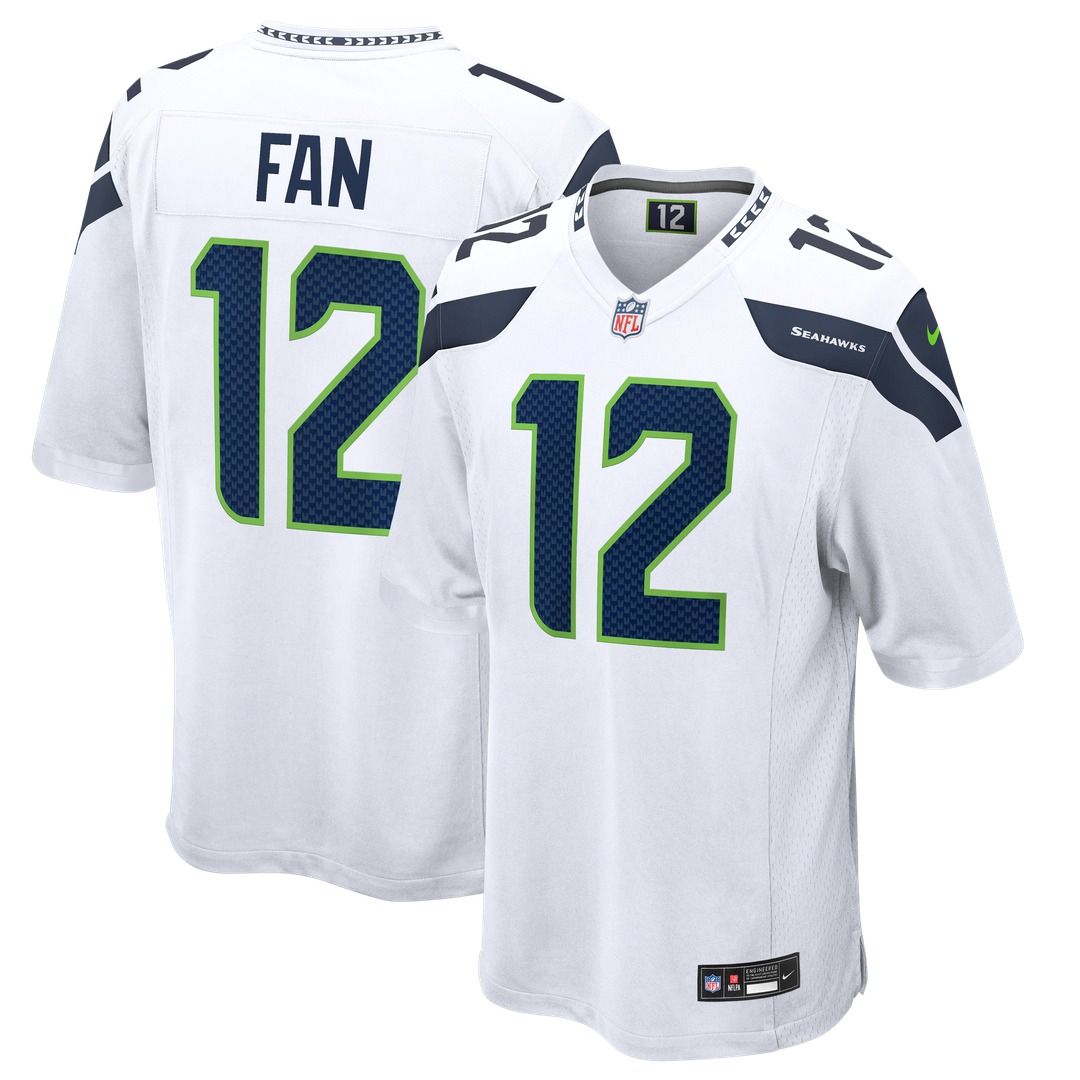 12s Seattle Seahawks Nike Game Jersey - White Official NFL Team Apparel Football Fan Gear
