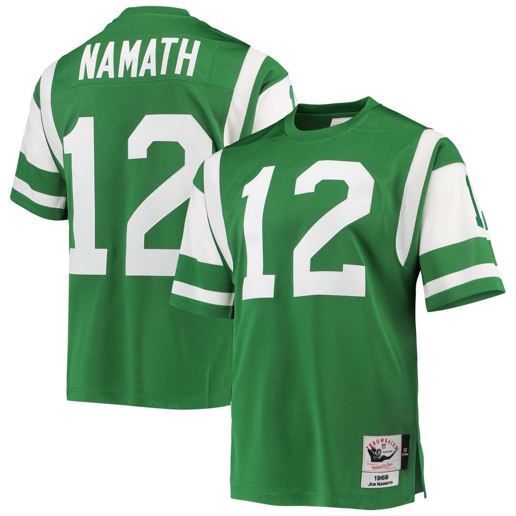 Joe Namath New York Jets 1968 Mitchell & Ness Authentic Throwback Retired Player Jersey - Green Official NFL Team Apparel Football Fan Gear