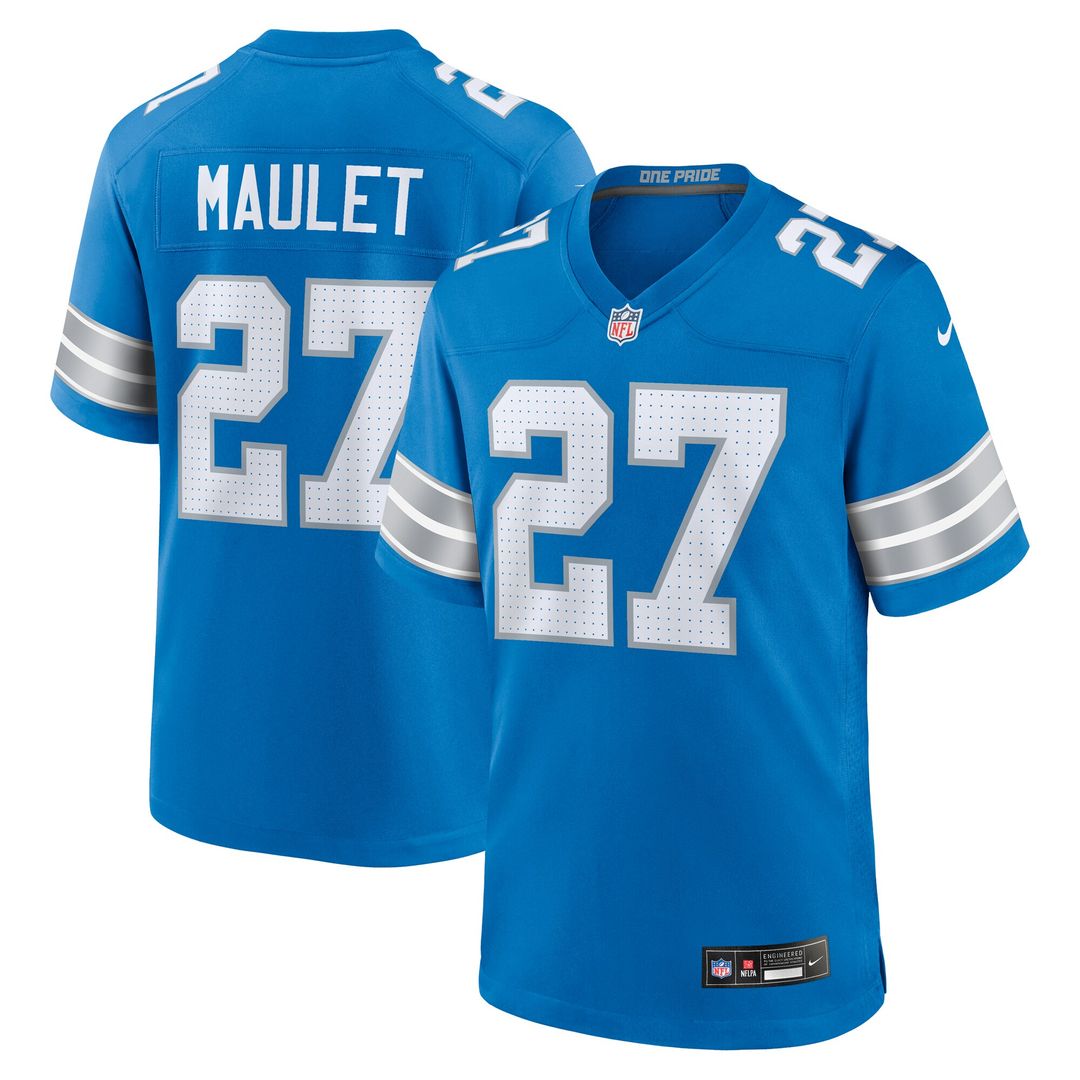 Arthur Maulet Detroit Lions Nike Team Game Jersey - Blue Official NFL Team Apparel Football Fan Gear