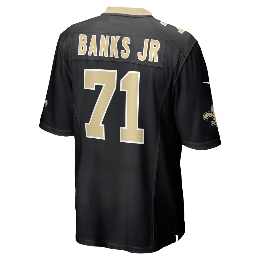 Kelvin Banks Jr. New Orleans Saints Nike Game Player Jersey - Black Official NFL Team Apparel Football Fan Gear