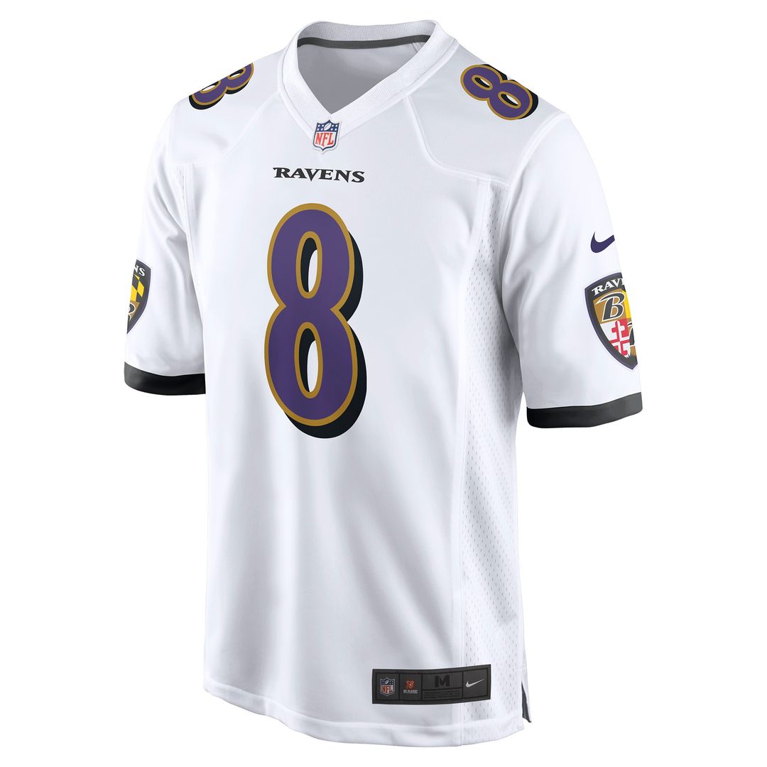 Lamar Jackson Baltimore Ravens Nike Game Jersey - White Official NFL Team Apparel Football Fan Gear