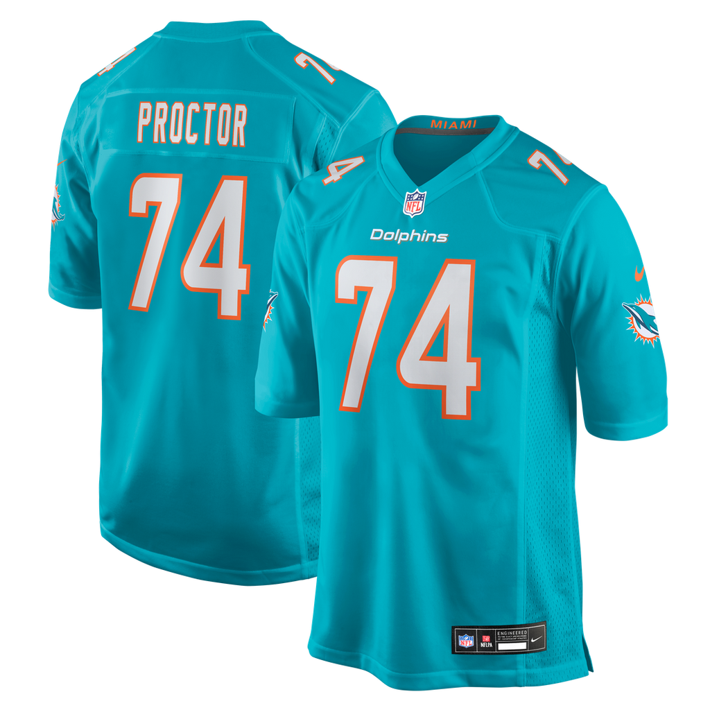Kayden ProctorMiami Dolphins Nike 2026 NFL Draft First Round Pick No. 12 Team Game Jersey - Aqua Official NFL Team Apparel Football Fan Gear