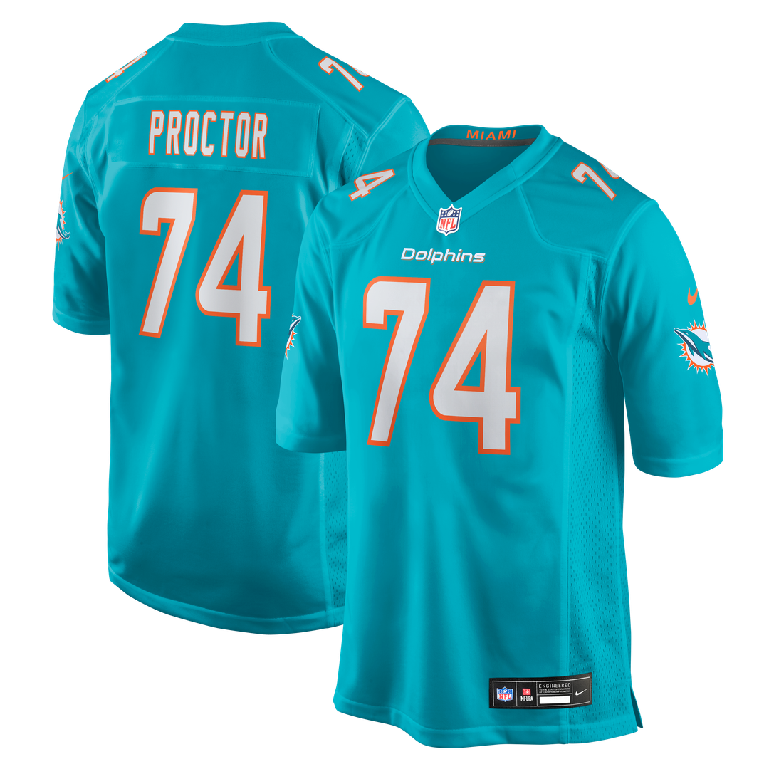 Kayden ProctorMiami Dolphins Nike 2026 NFL Draft First Round Pick No. 12 Team Game Jersey - Aqua Official NFL Team Apparel Football Fan Gear