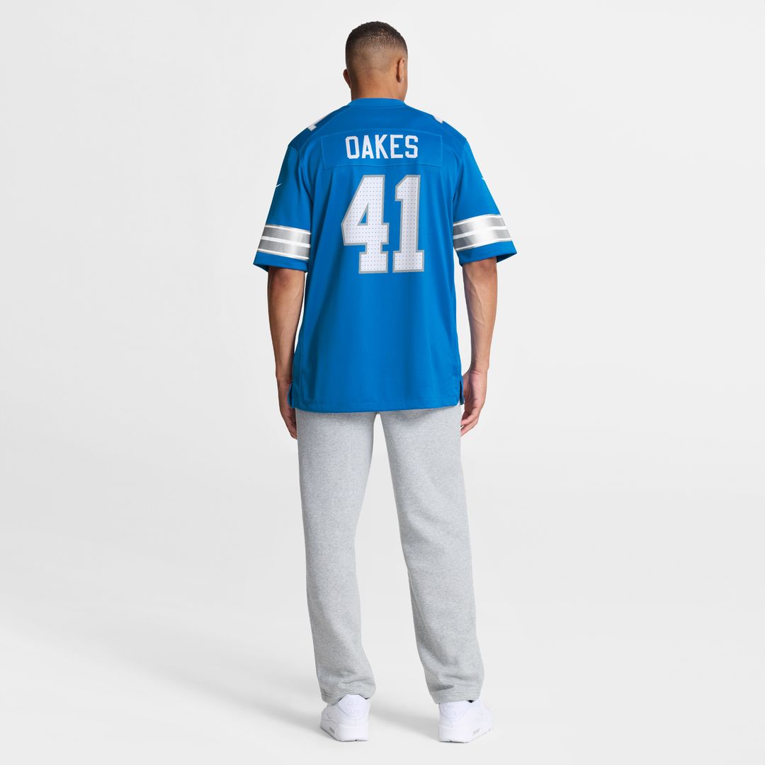 Gunnar Oakes Detroit Lions Nike Team Game Jersey - Blue Official NFL Team Apparel Football Fan Gear